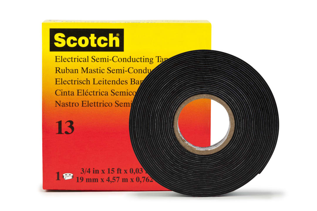 Scotch® 13 Yarı İletken Elektrik Bandı, 19 mm x 4,57 m, her kutuda 10 adet