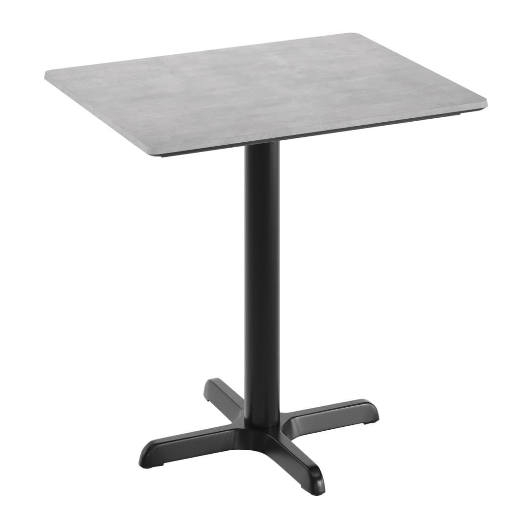TopGuard 30" x 24" Tabletop, Seamless Surface Technology, Gray Faux Concrete, 22x22 Black Table Height X-Base, Moisture, Scratch, Heat, UV Resistant