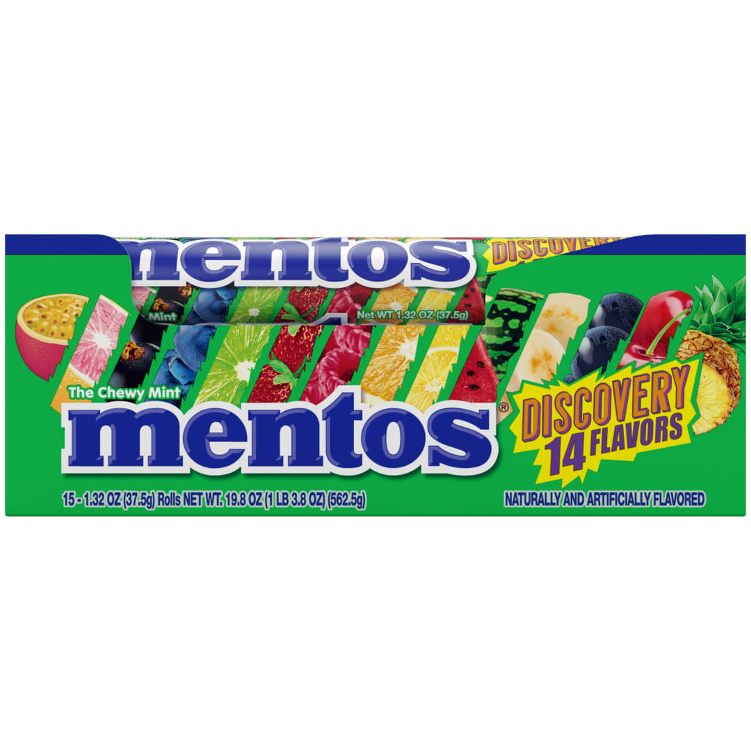 Mentos Chewy Mints Discovery 14 pc Single Rolls - 15 Pack