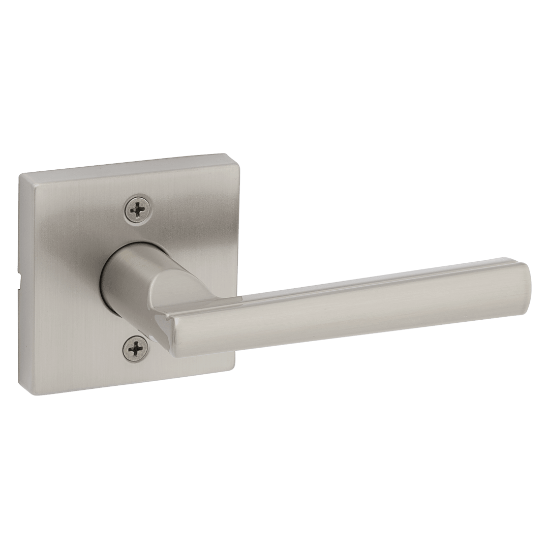Montreal Half-Dummy Lever with Square Rose in Satin Nickel