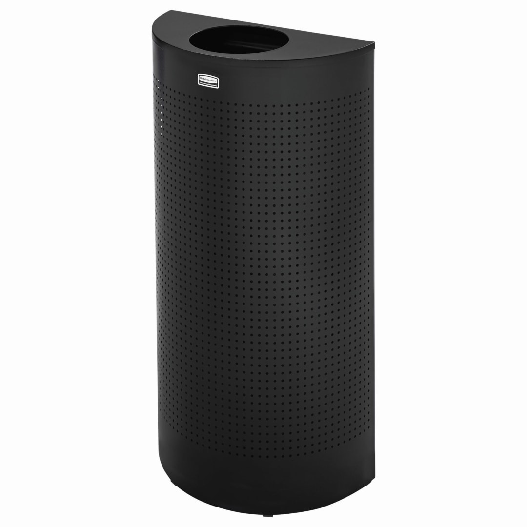 Half Round Open Top 12 Gal Perforated Textured Black