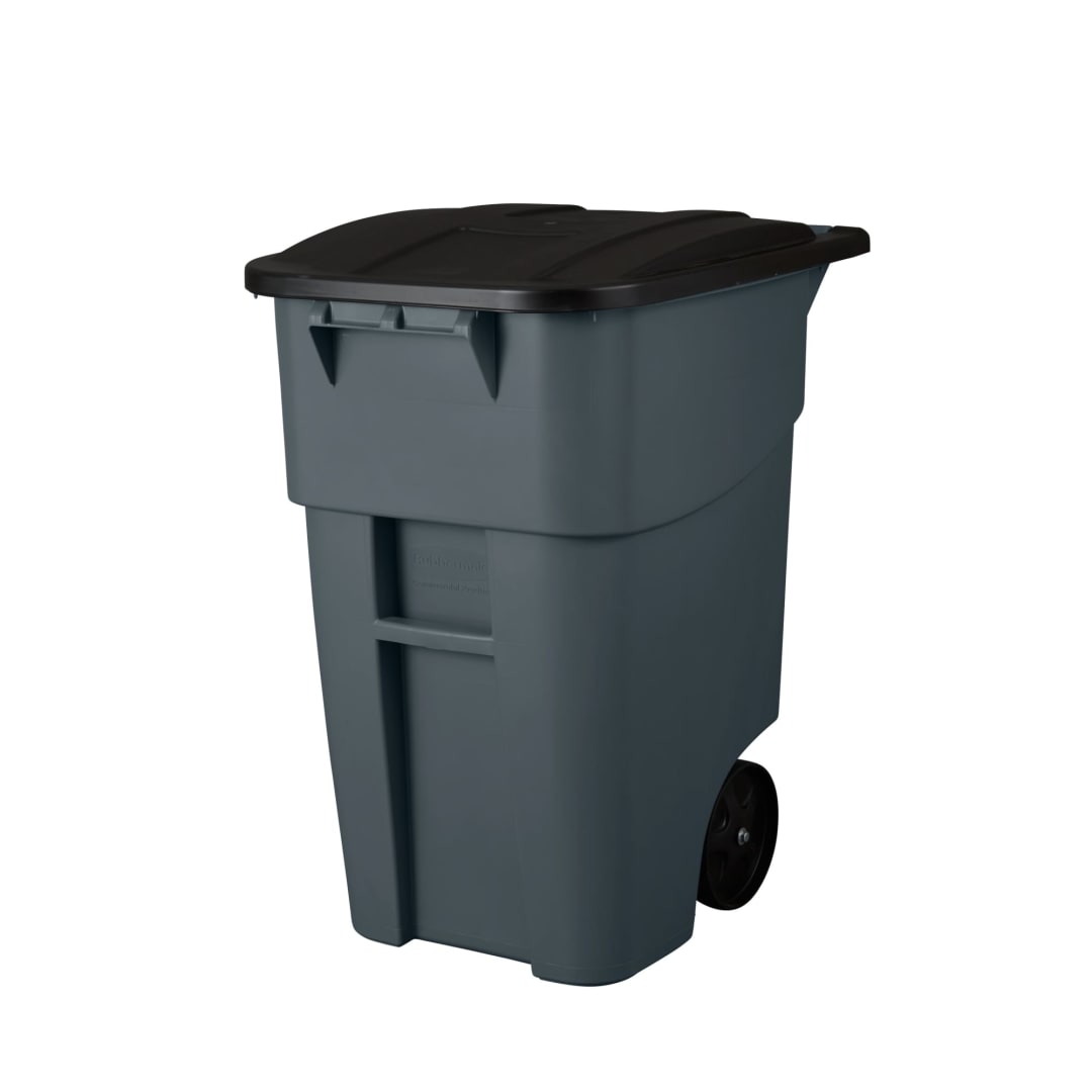 Rubbermaid Commercial Products 50 Gallon Rollout Trash Can, Gray