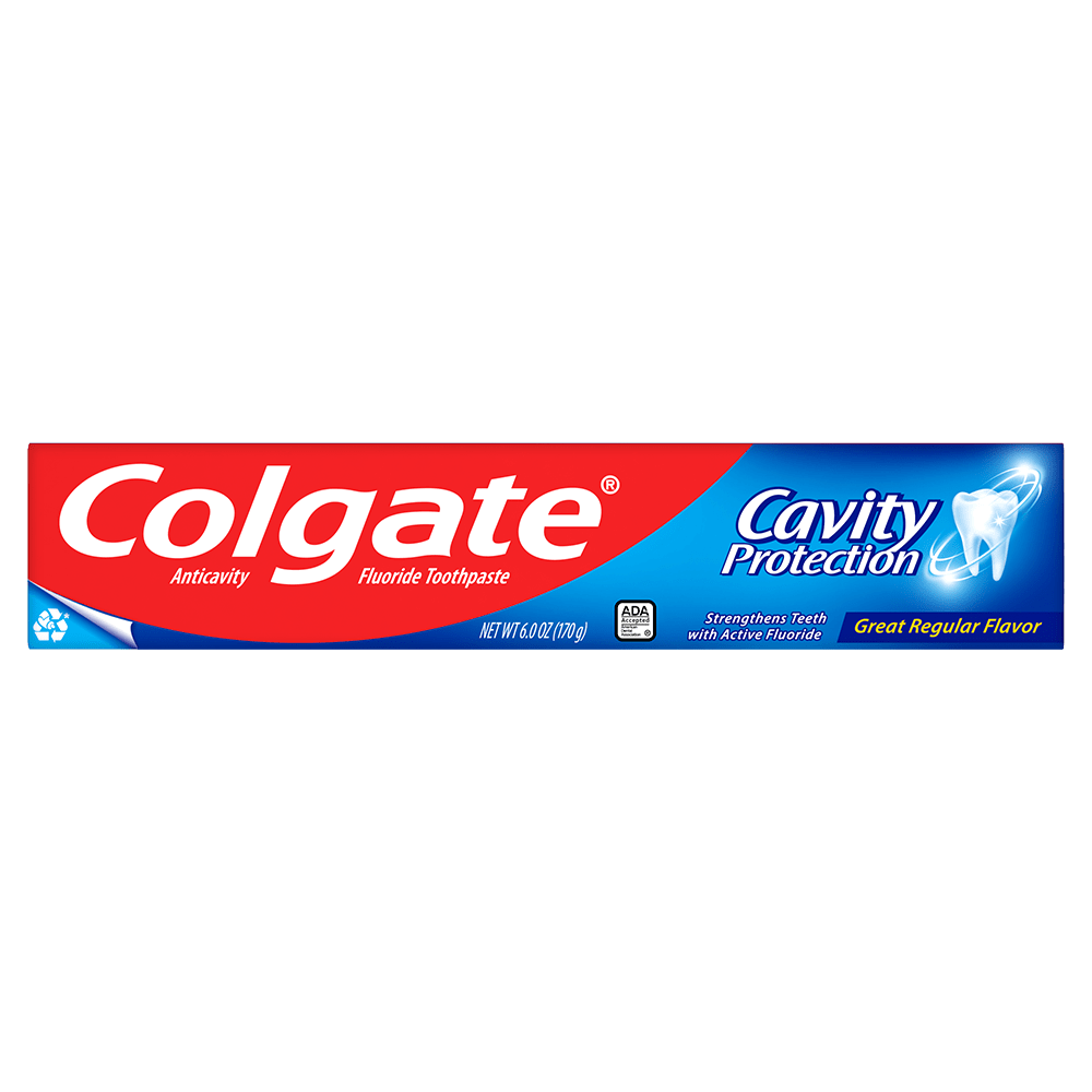 Colgate Cavity Protection Toothpaste with Fluoride, Great Regular Flavor - 6.0 Ounce