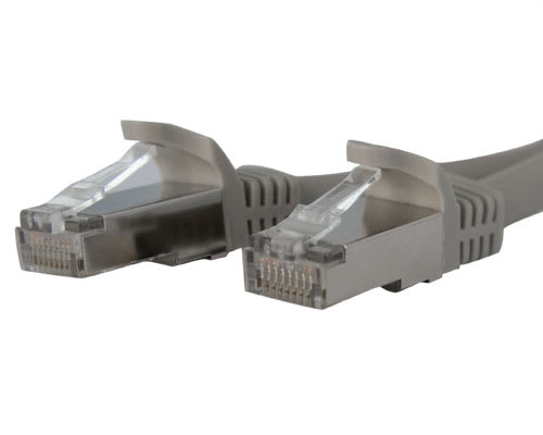 50 ft Cat 6a Gray Shielded Molded 10 Gigabit RJ45 STP Cat6a Patch Cable