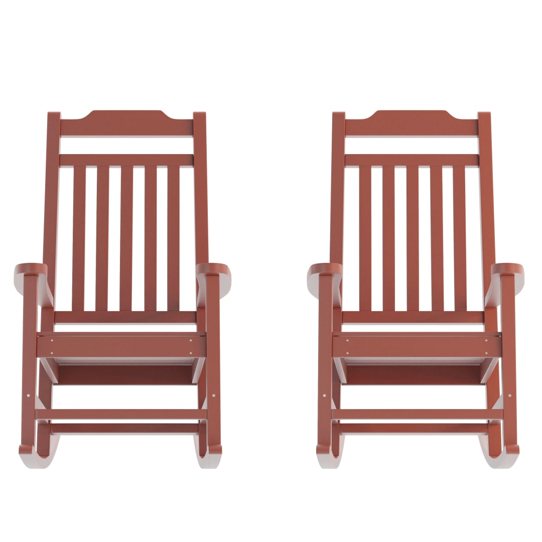 Set of 2 Winston All-Weather Rocking Chair in Red Faux Wood