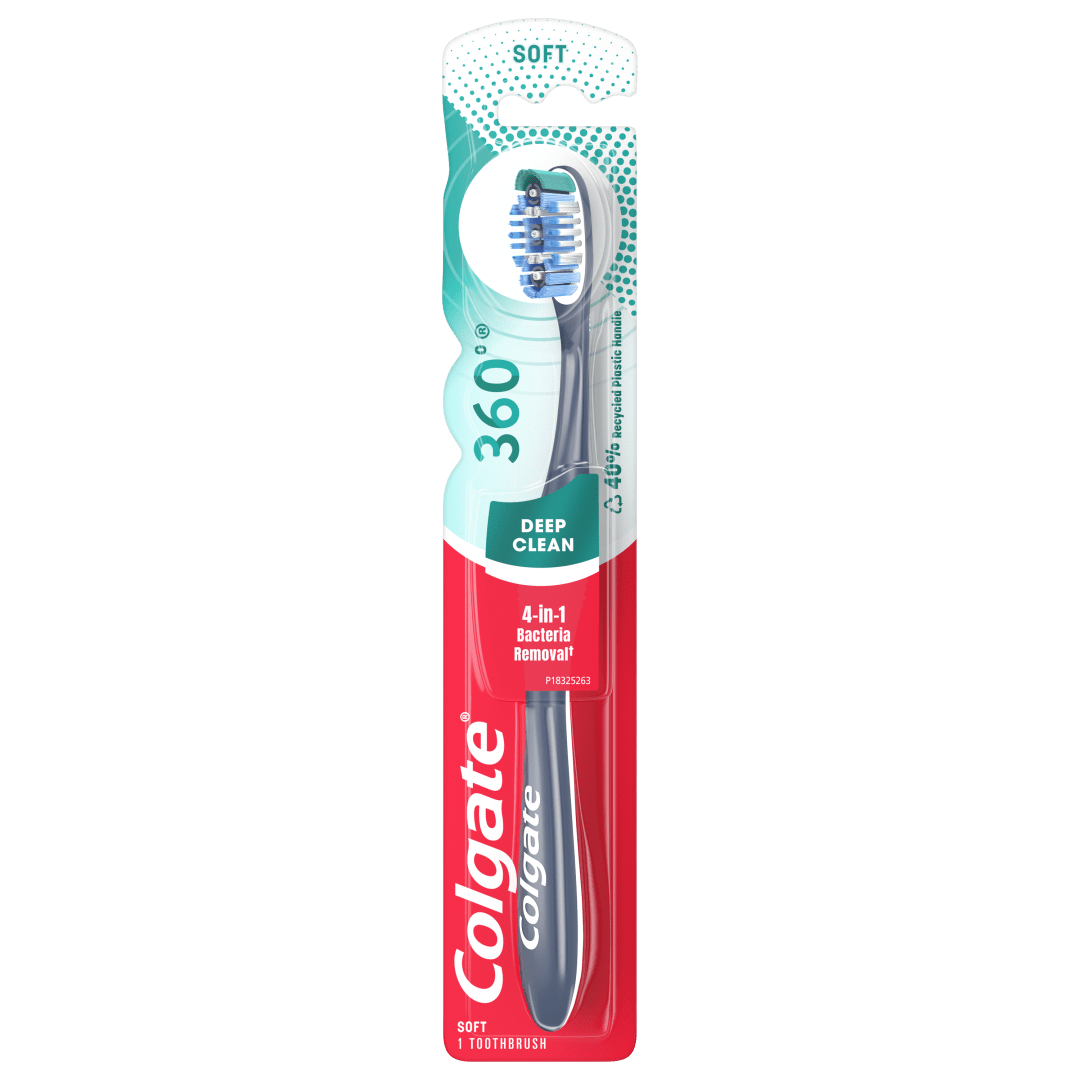 Colgate 360° Toothbrush with Tongue and Cheek Cleaner, Soft