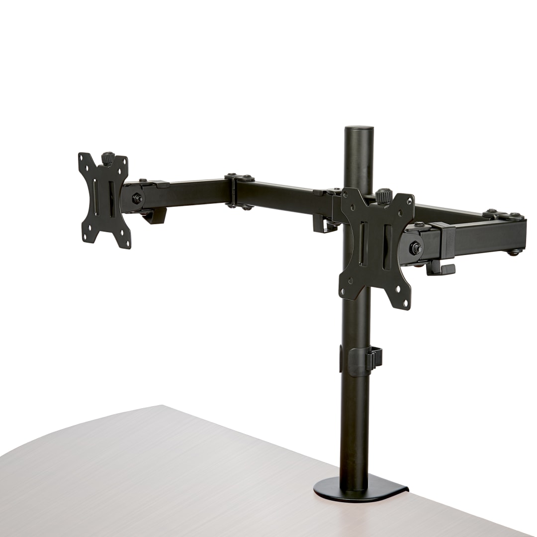 Desk Mount Dual Monitor Arm - Crossbar Design