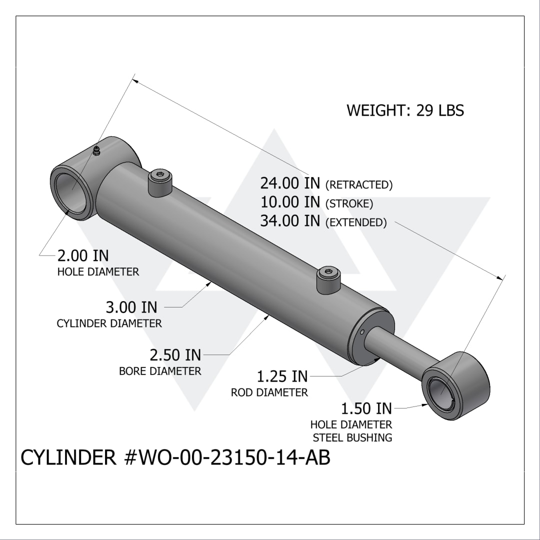Wastebuilt® Replacement for Curbtender Cylinder, Dump