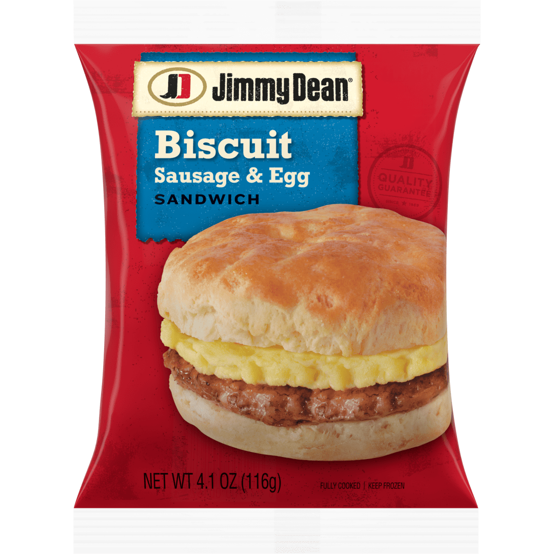 Jimmy Dean Biscuit Breakfast Sandwiches with Sausage and Egg, Frozen, 1 Count