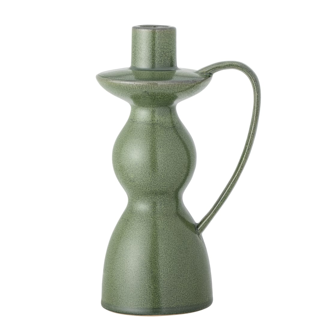82060338 - Fija Candle Holder, Green, Stoneware STOCK: 264