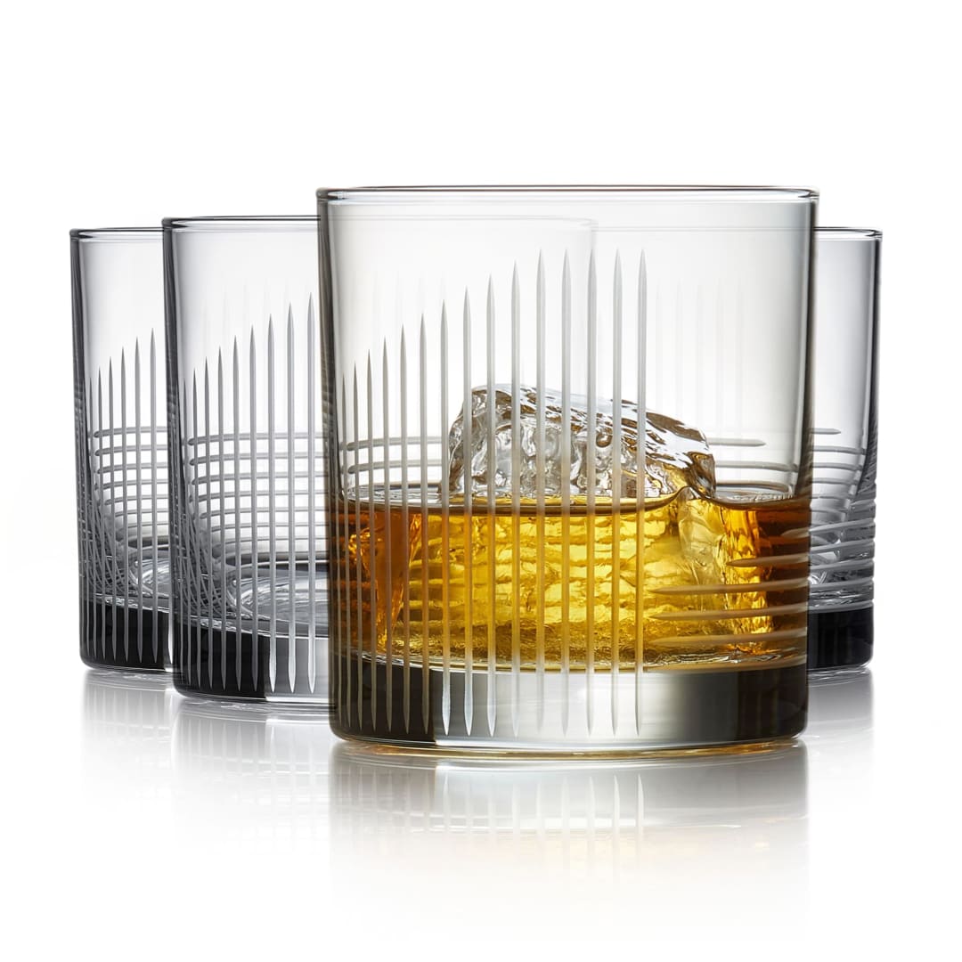Libbey Cut Cocktails Passage Rocks Glasses, 11-ounce, Set of 4