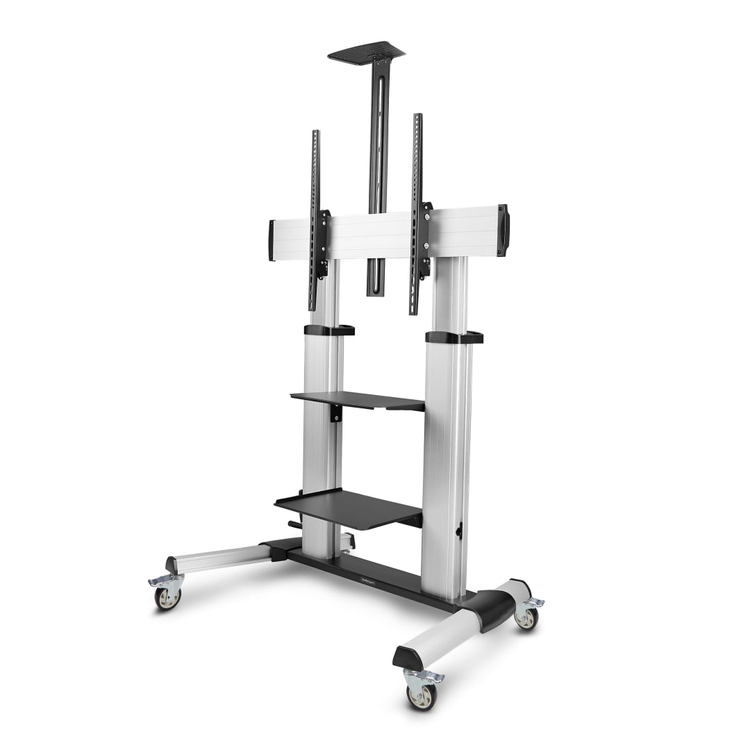 Mobile TV Cart up to 100 TV 110lbs Wt Cap Hand Crank hei