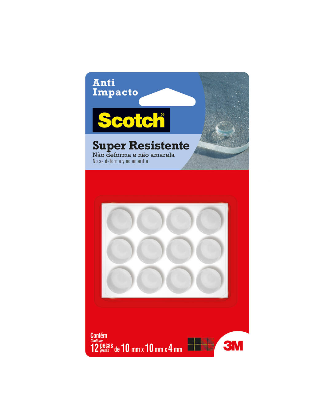 Protetor Anti-Impacto 3M™ Scotch™ Redondo, Médio, 12 Unidades