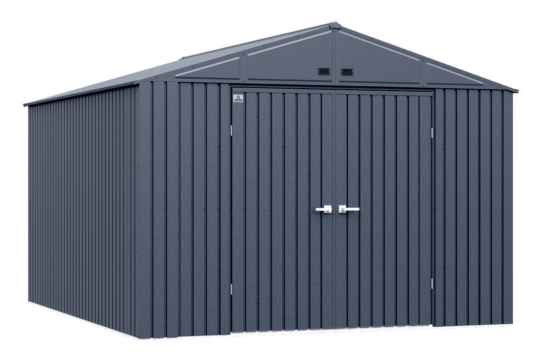 Arrow Elite 10 x 12 x 8 ft Anthracite Steel Storage Shed