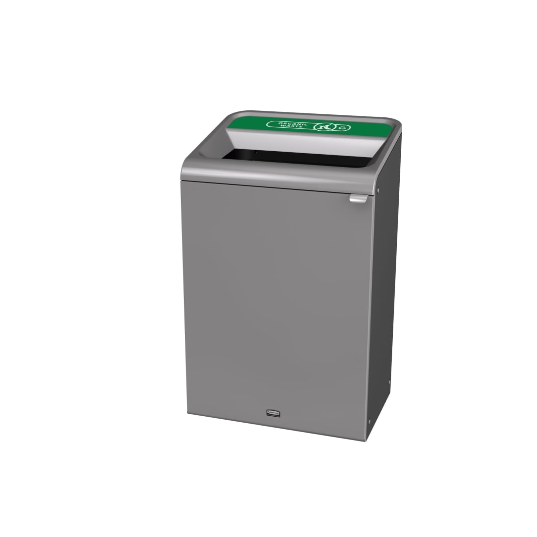 Rubbermaid Commercial Products Configure™ 33 Gal 1-Stream Compost Trash Can, Grey Stenni