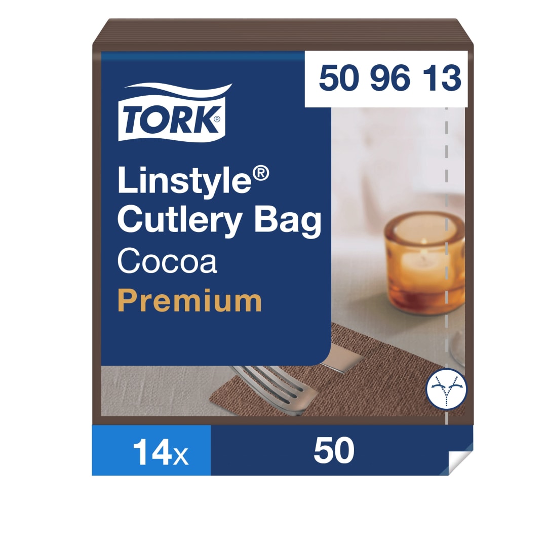 Tork Premium LinStyle® Cocoa Cutlery Bag Napkin