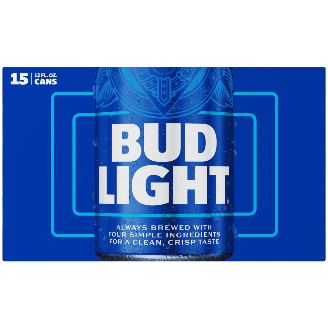 Bud Light American Lager Beer 15 Pack, 12 fl oz Cans