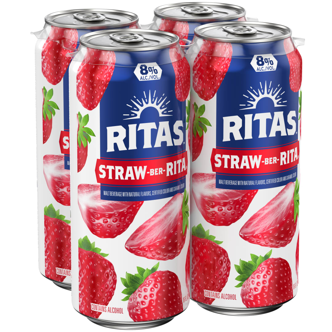 Ritas Straw-Ber-Rita Malt Beverage 4 - 16 fl oz Cans