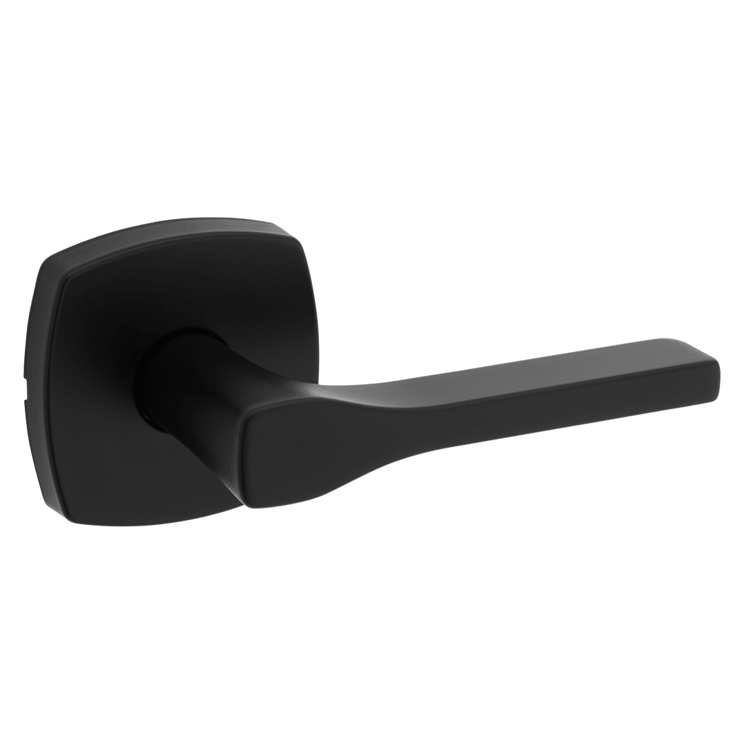 Tripoli Hall/Closet Hall/Closet Lever w/ Soft Modern Rose in Matte Black