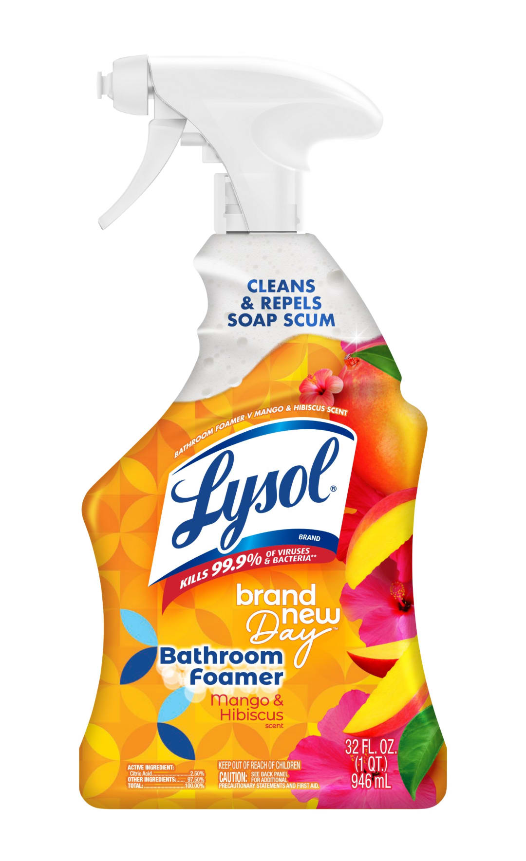 LYSOL® Bathroom Cleaner - Brand New Day™ Trigger Mango & Hibiscus 12/32 oz.