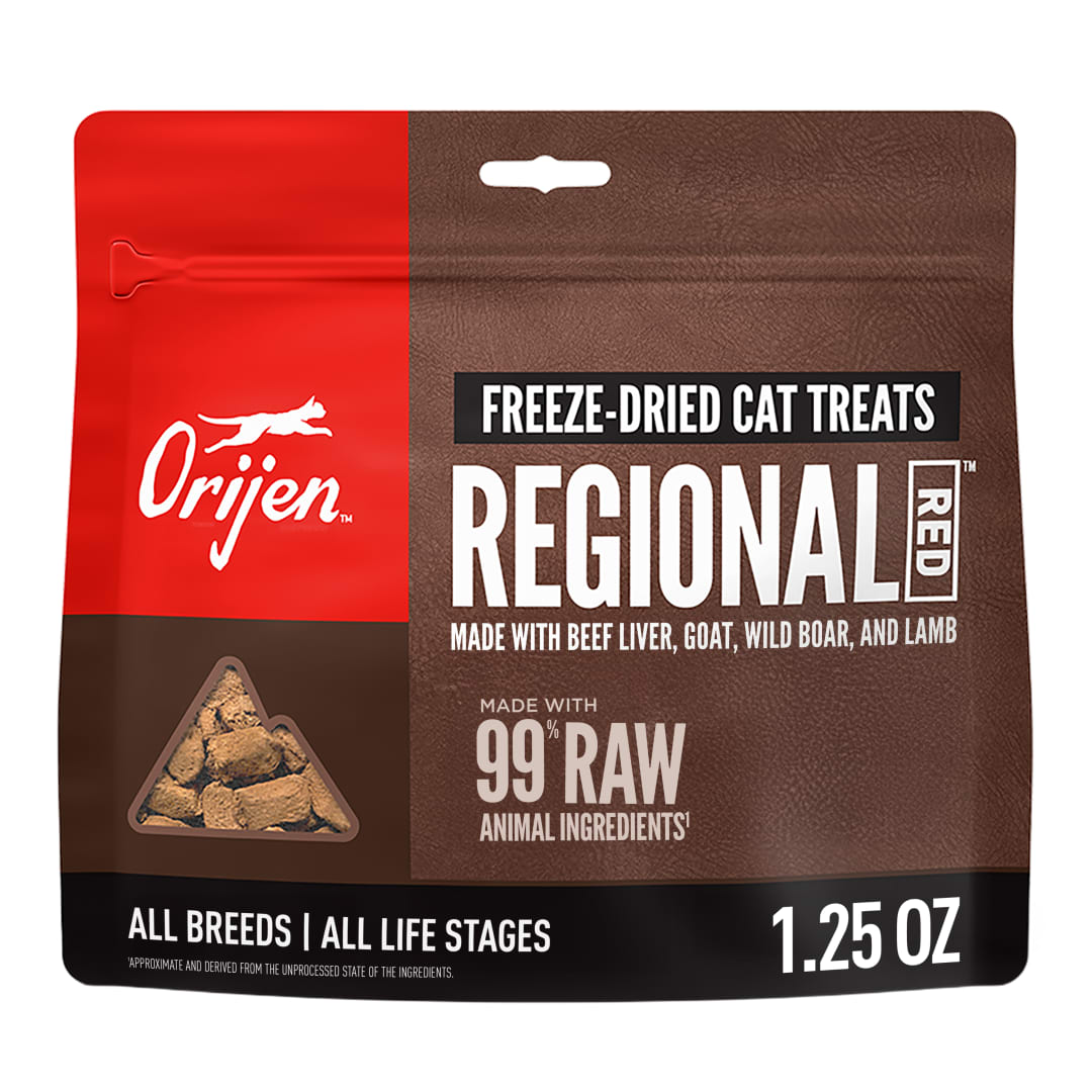ORIJEN Freeze Dried Cat Treats Grain Free High Protein Raw Animal Ingredients Regional Red