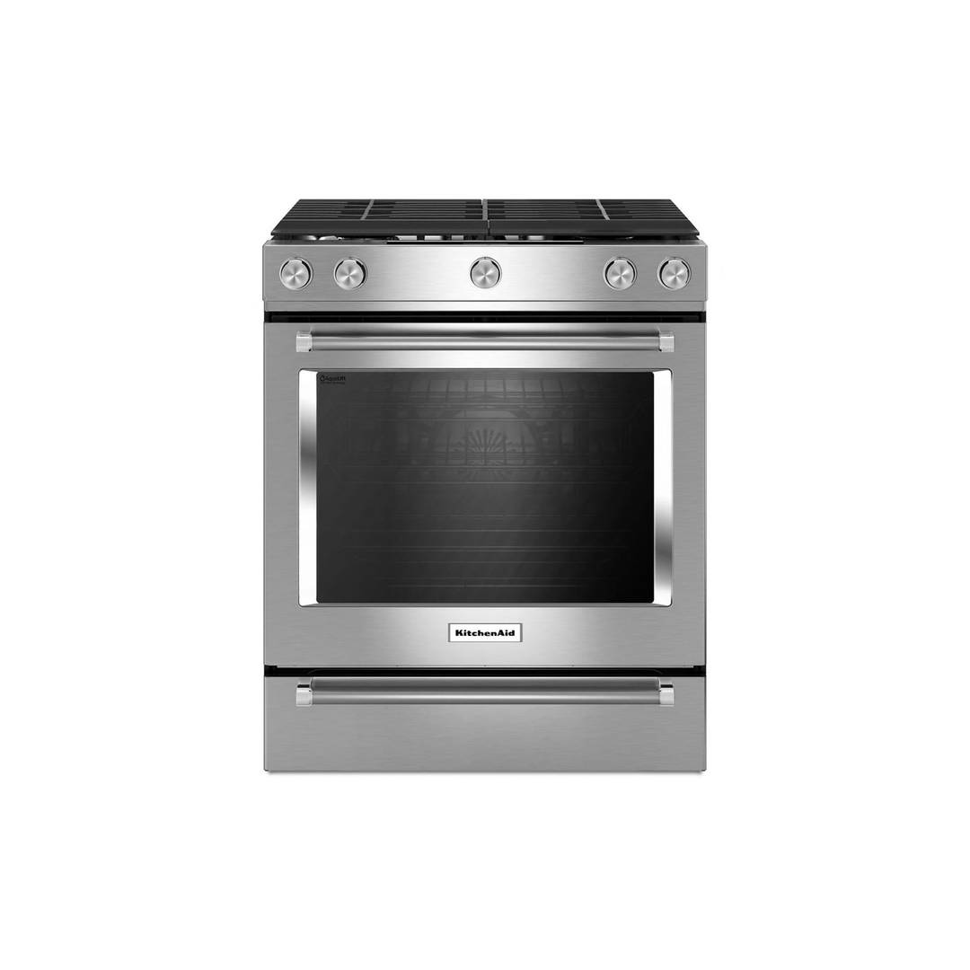 KitchenAid 5.8 Cu. Ft. Stainless Steel Slide-In Natural Gas Range KSGG700ESS