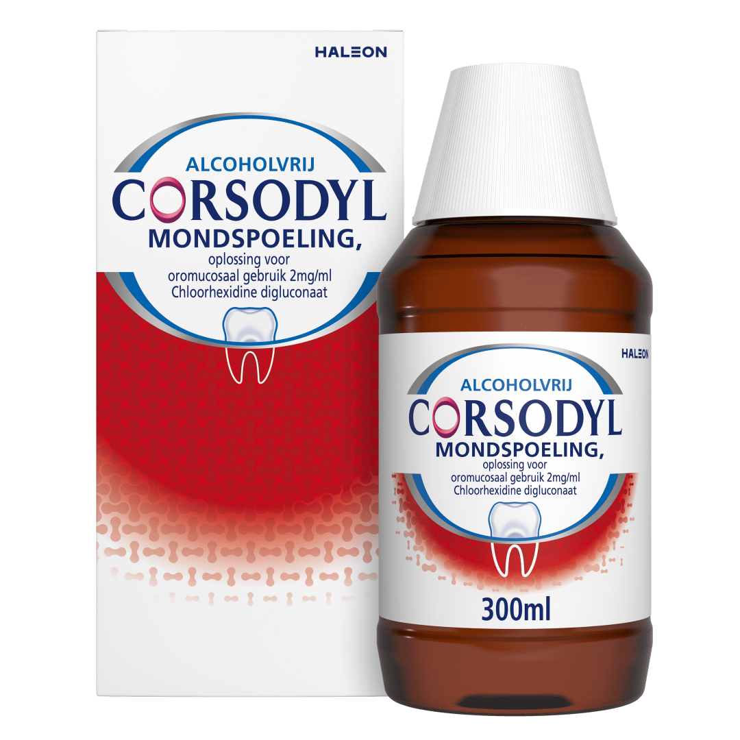 Corsodyl mondspoeling, bij tandvleesontsteking 300ml