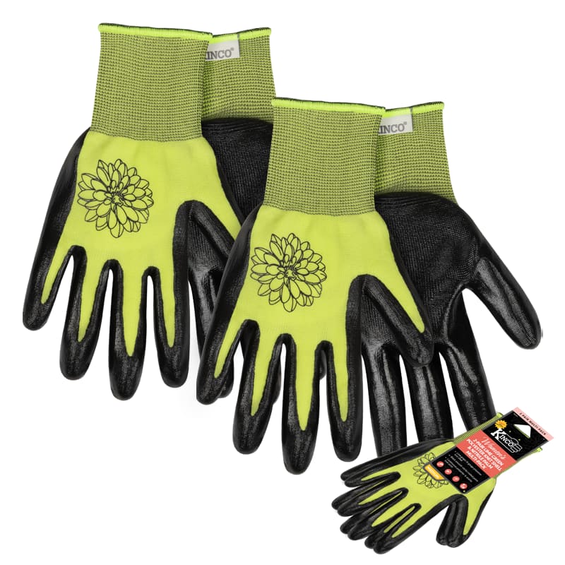 2-Pair Women's Lime Green Polyester Knit Shell & Nitrile Palm Multi-Pack
