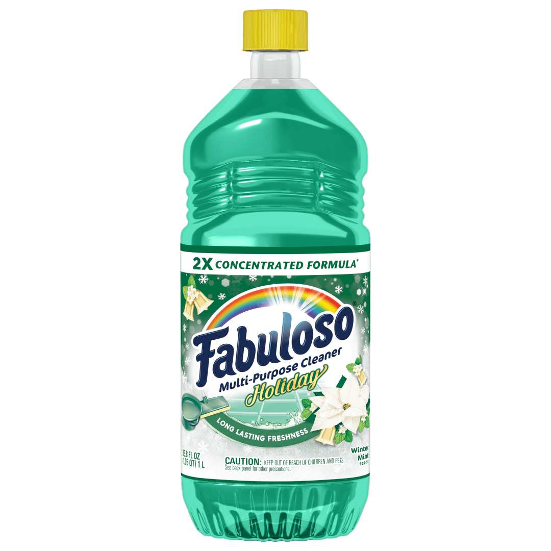 Fabuloso Holiday Multi-Purpose Cleaner, 2X Concentrated Formula, Fresh Winter Mint Scent, 33.8 fl oz Bottle