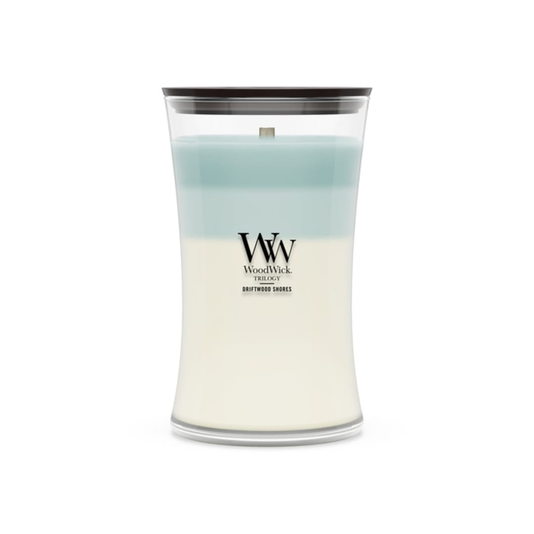 Woodwick Driftwood Shores Large Hourglass Trilogy Candle