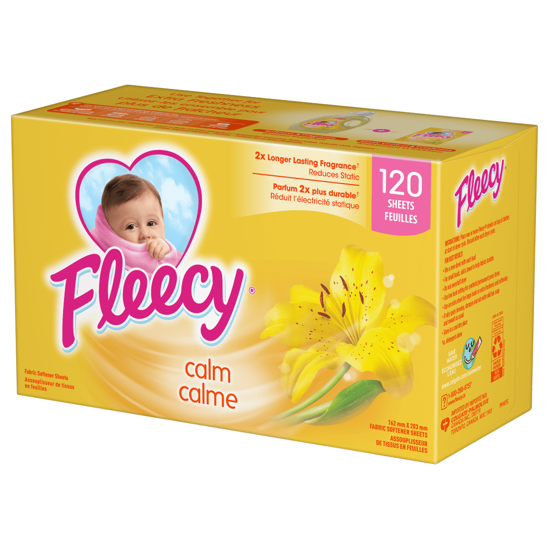 Fleecy Aroma Therapy Fabric Softener Dryer Sheets, Calm, 120 sheets