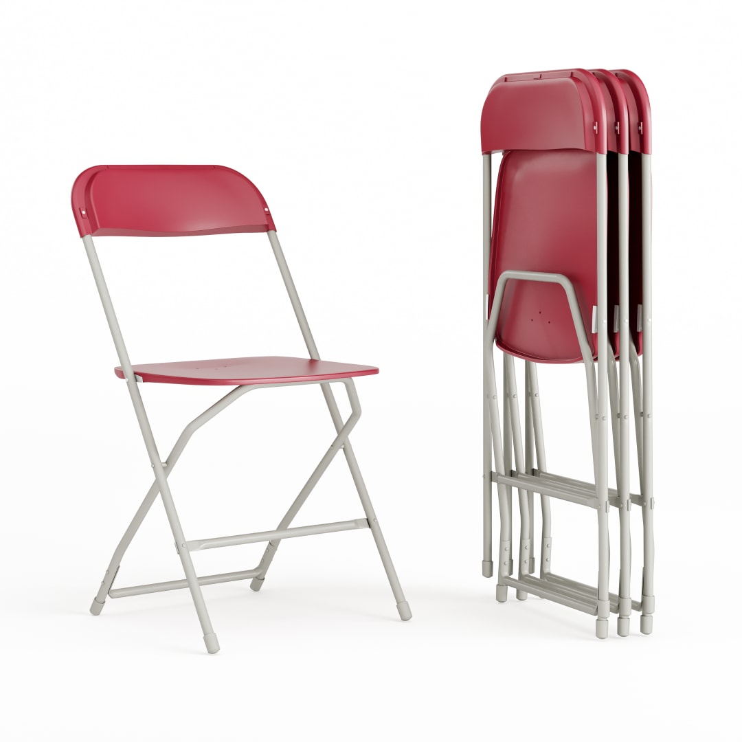 Hercules Series Plastic Folding Chair Red - 4 Pack 650LB Weight Capacity Comfortable Event Chair-Lightweight Folding Chair