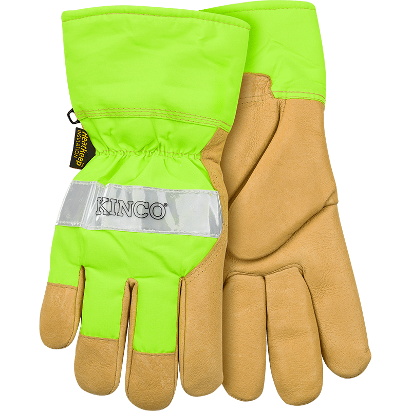 Lined Hi-Vis Green Grain Pigskin Palm with Safety Cuff