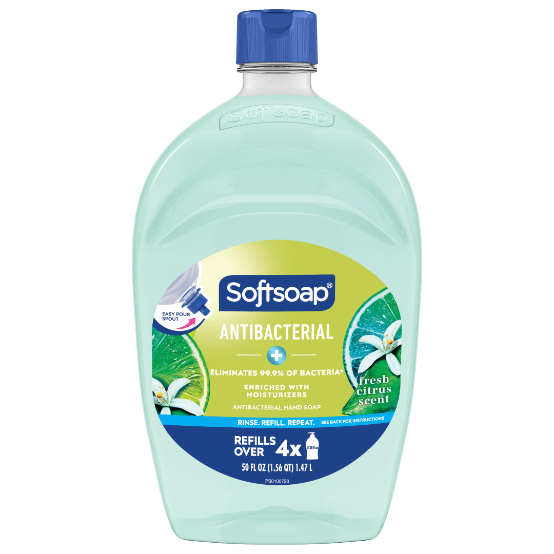 Softsoap Antibacterial Liquid Hand Soap, Kitchen and Bathroom Hand Soap, Fresh Citrus Scent, 50 fl oz Refill