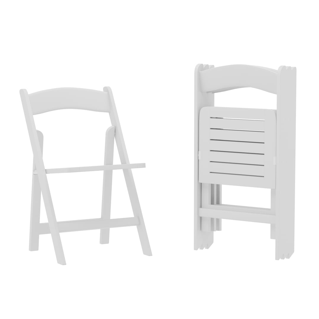 Holden Commercial Grade White Solid Wood Folding Dining Chair - Set of 4