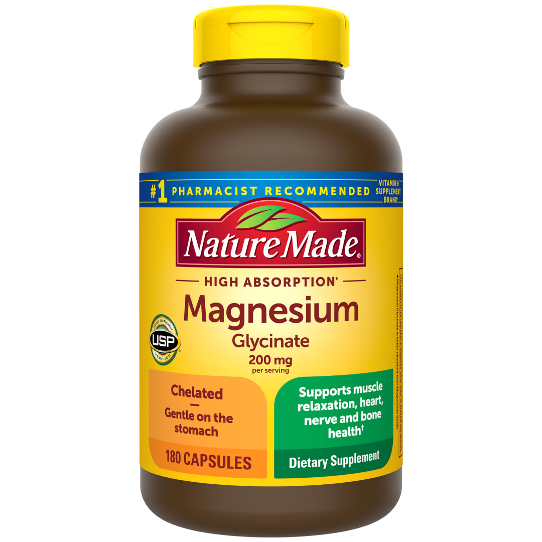 Nature Made Magnesium Glycinate 200 mg per Serving Capsules - 180ct