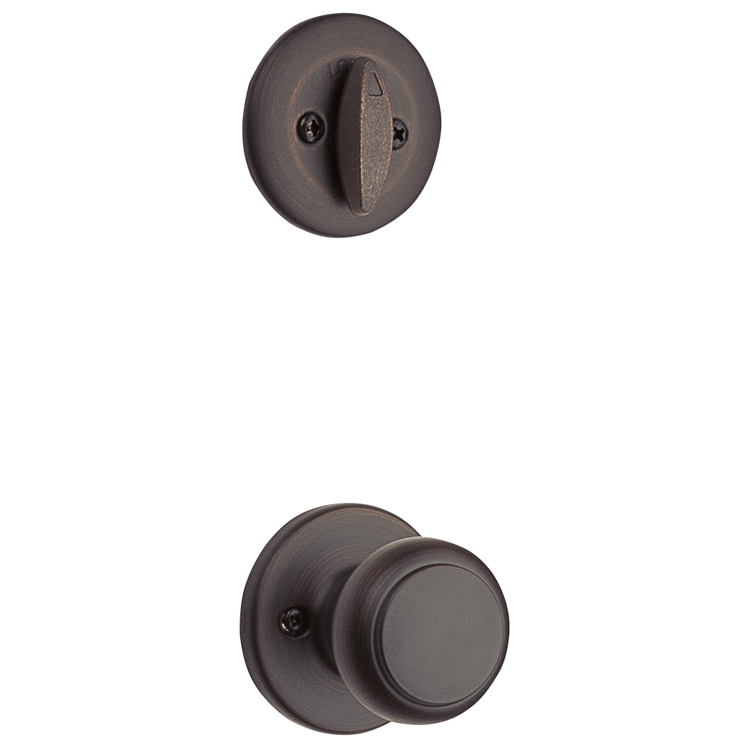 604 Single Cylinder Interior Pack w/Cove Knob for Kwikset Series Handlesets in Venetian Bronze