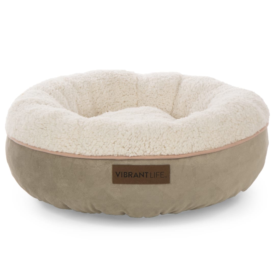 Vibrant Life Eco Sweet Sleeper Pet Bed Mattress Edition, Small, 22x22 Geo Embossed Plush - Tan