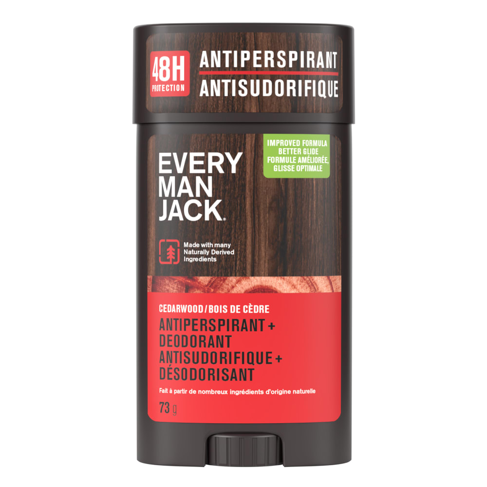 Every Man Jack Cedarwood Antiperspirant Deodorant for Men, Naturally Derived, 73g