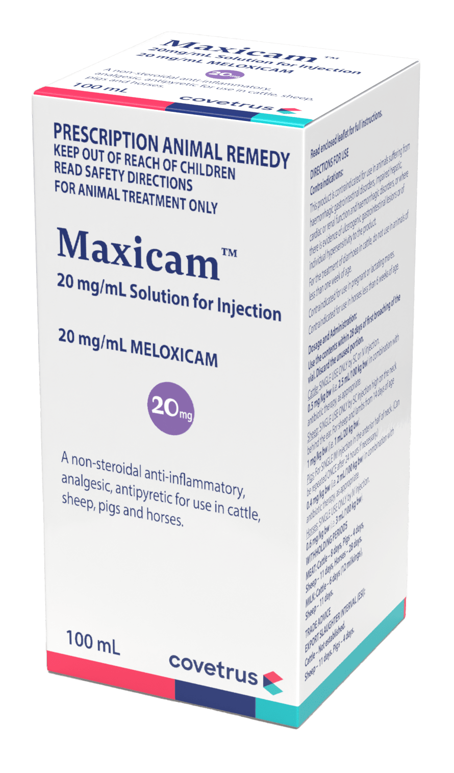 Covetrus Maxicam Meloxicam 20mg/mL Solution for Injection, 100ml