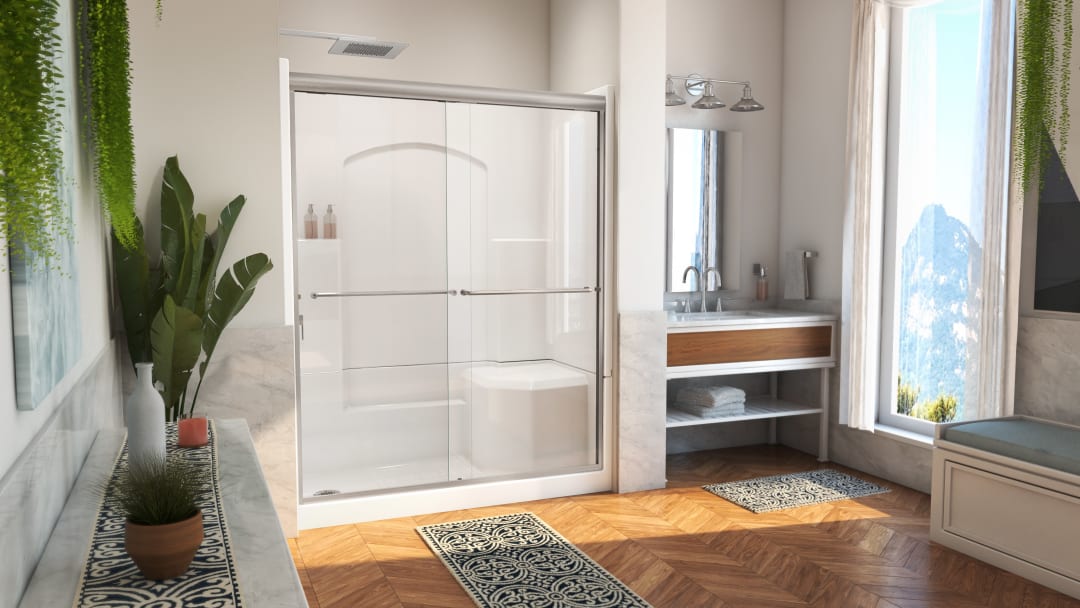 DreamLine Accessible Living Alliance Shower Kit, LH Drain, Brushed Nickel