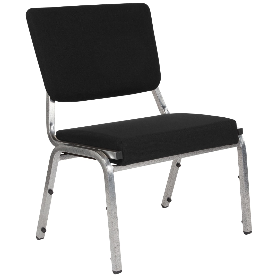 HERCULES Series 1000 lb. Rated Black Antimicrobial Fabric Bariatric Medical Reception Chair with 3/4 Panel Back