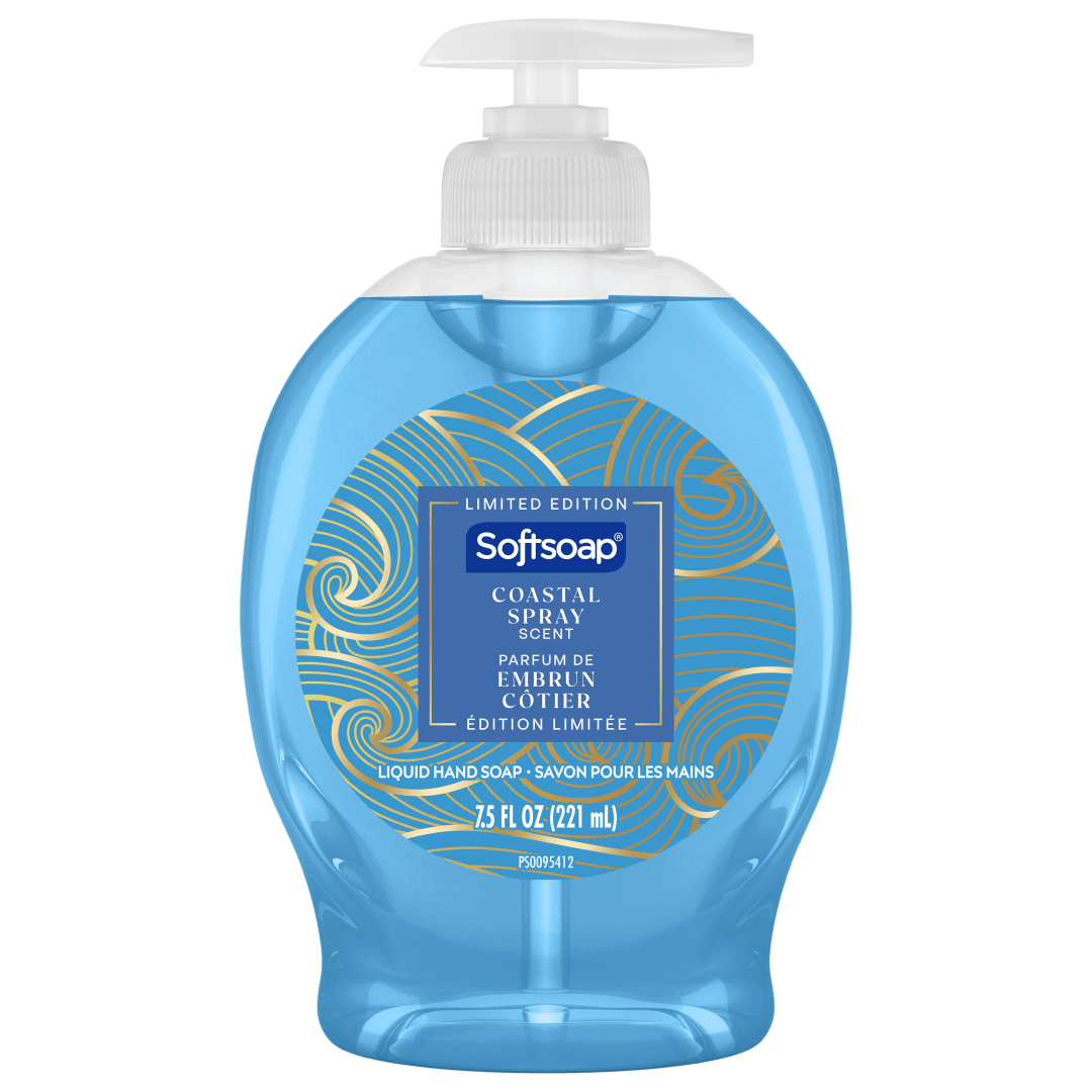 Softsoap Limited Edition Liquid Hand Soap, Seasonal Hand Soap, Paraben Free, pH Balanced, Coastal Spray Scent, 7.5 fl oz Pump Bottle