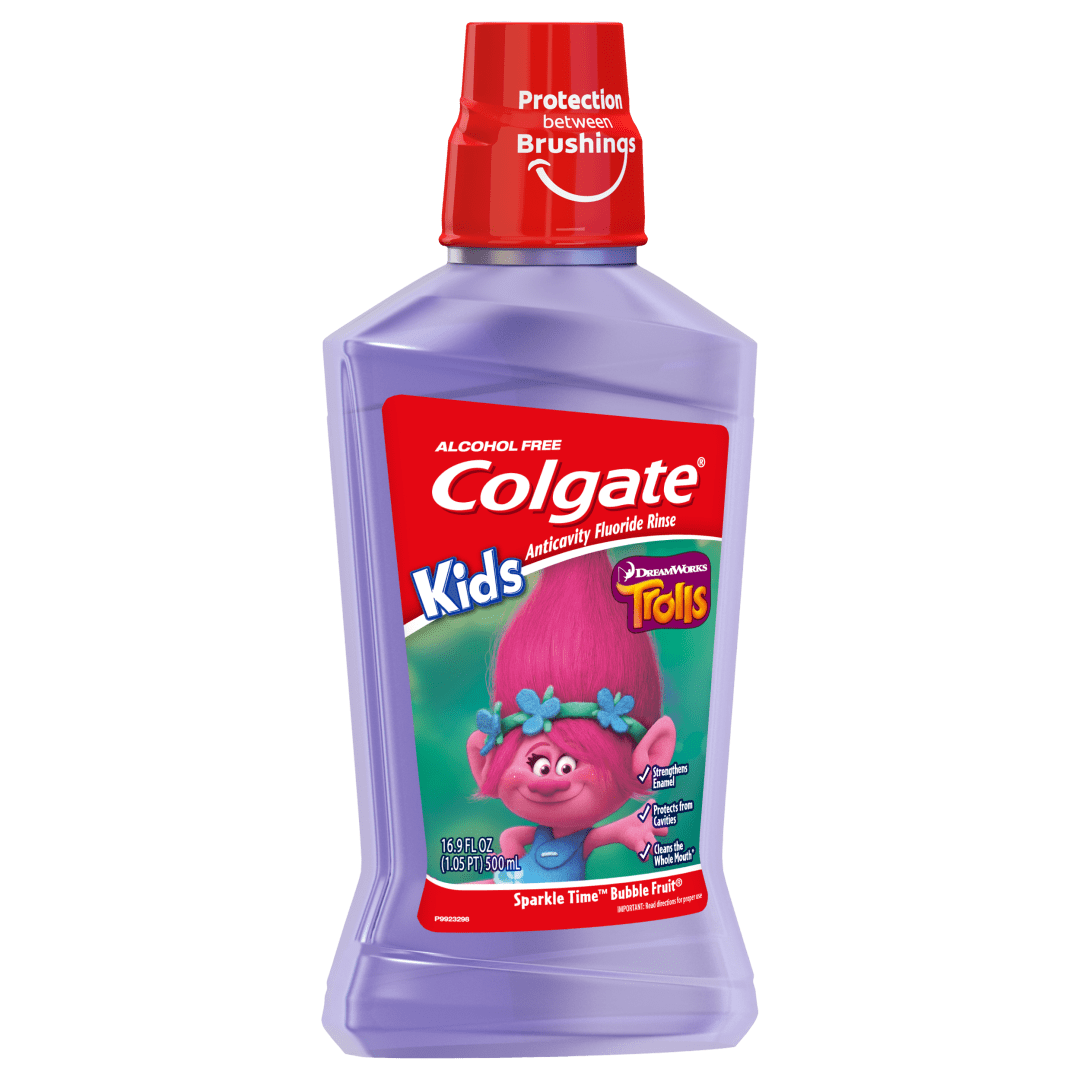 Colgate Kids Anticavity Mouthwash, Trolls, Bubble Fruit - 500 mL, 16.9 fl.oz. (6 Pack)
