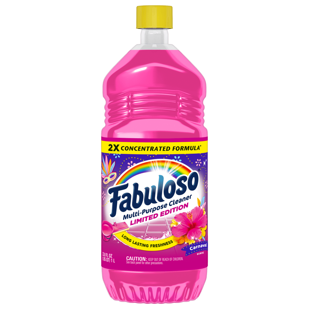 Fabuloso Multi-Purpose Cleaner, 2X Concentrated Formula, Limited Edition, No Rinse Floor Cleaner, Carnaval Scent, 33.8 fl oz
