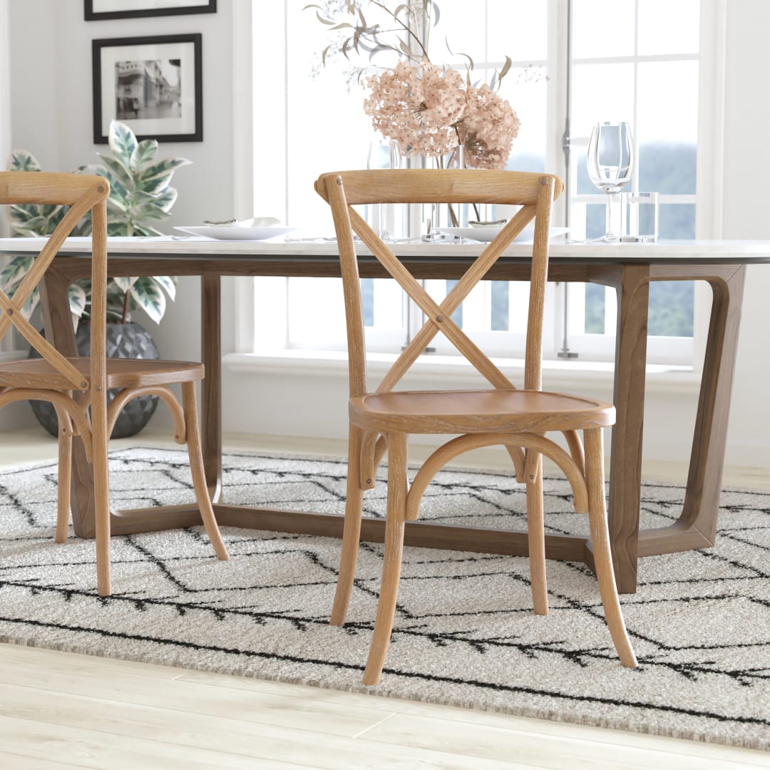 Advantage X-Back Chair with Hand Stained Medium White Grain Finish