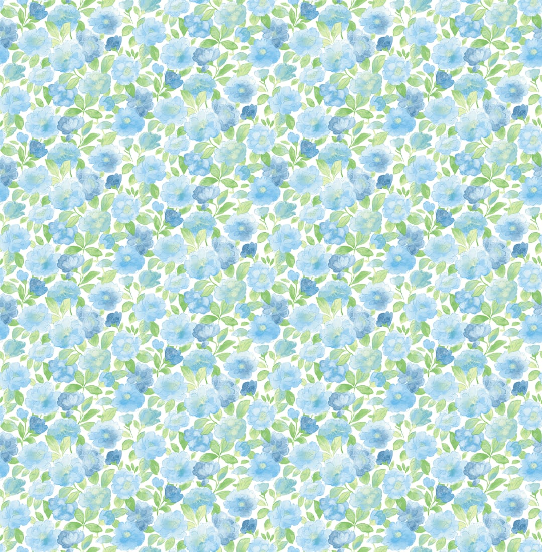 Elsie Sky Blue Floral Wallpaper