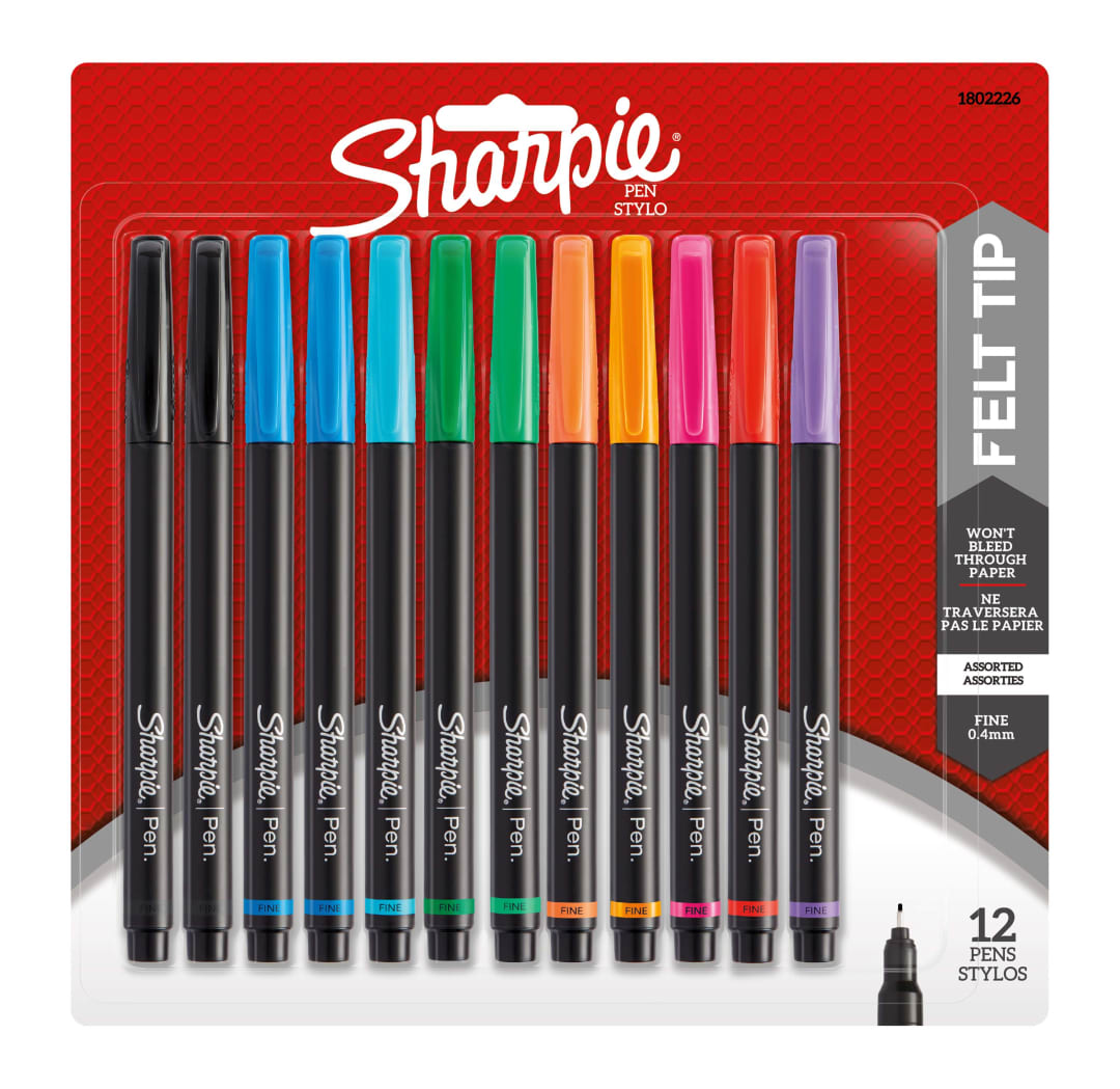 SHARPIE PEN NEW COLORS ASST 12CT