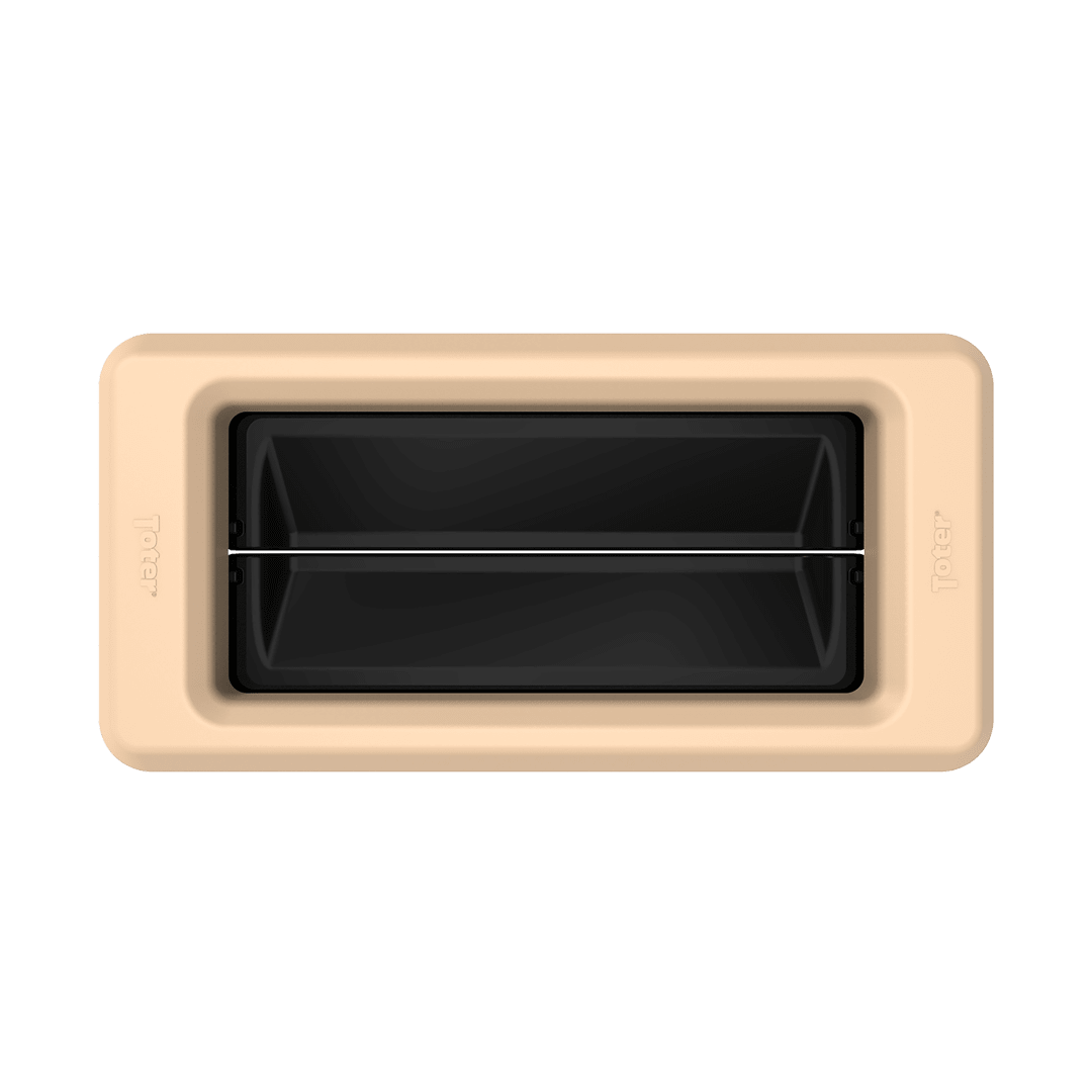 Slimline Rectangular Trash Can Lid with Swing Door - Tan