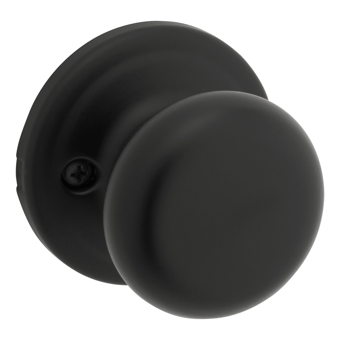 Juno Dummy Doorknob in Matte Black with Microban Protection